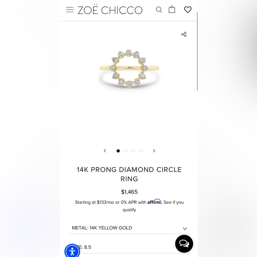 Zoe Chicco 14k Prong Diamond Circle Ring - Picture 5 of 5